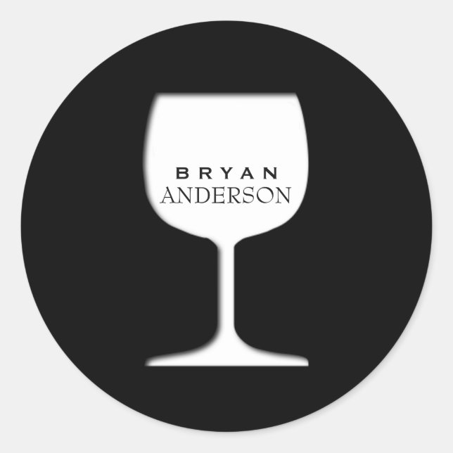 Weinglas-Aufkleber Runder Aufkleber (Vorderseite)