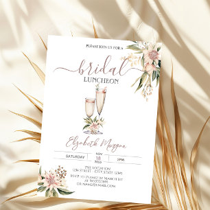 Weinglas Burgundy Blume Bridal Luncheon Einladung