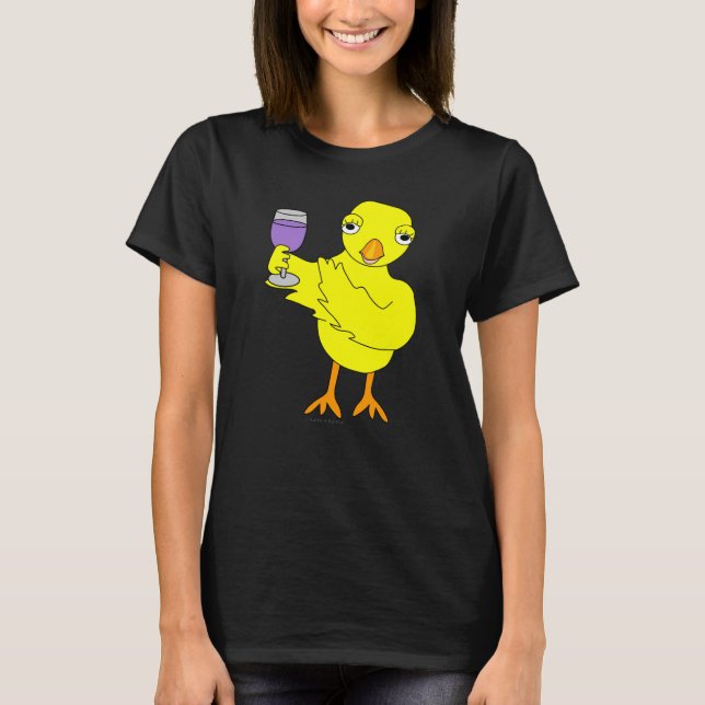 Weinglas Chick T-Shirt (Vorderseite)