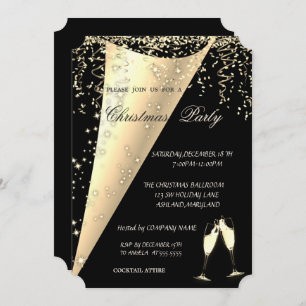 Weinglas, Confetti, Weihnachtsgebäck der Black Com Einladung