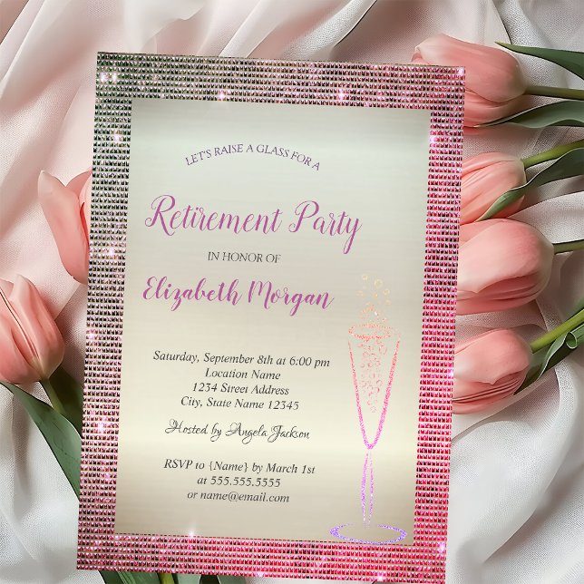 Weinglas-Diamanten Rahmen Diamanten-Rückstellung Einladung (Von Creator hochgeladen)