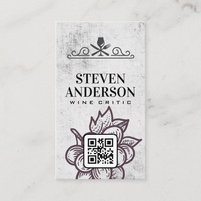 Weinglas-Gabel-Messer Visitenkarte (Vorderseite)