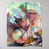 Weinglas im Herbst Stillleben 16 x 20