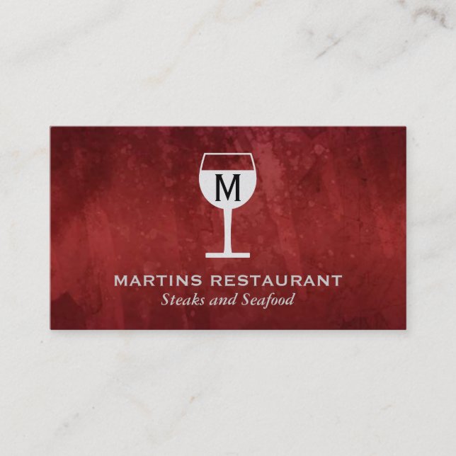 Weinglas | Künstlerisch II (schwarz, rot) Visitenkarte (Vorderseite)