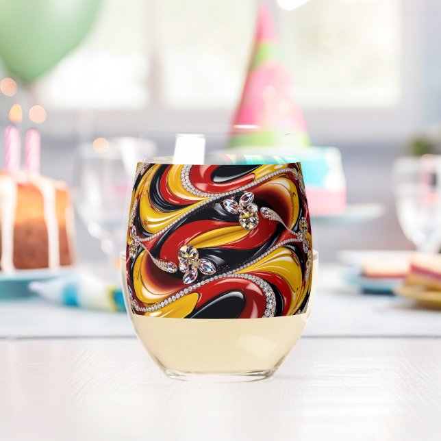 Weinglas mit den Farben Belgiens Ohne Stiel (Insitu (Geburtstag))