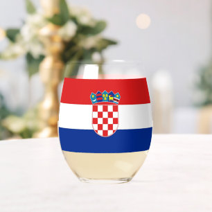 Weinglas mit der Flagge Kroatiens Ohne Stiel
