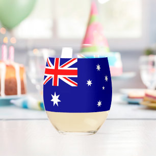Weinglas mit Flagge Australiens Ohne Stiel