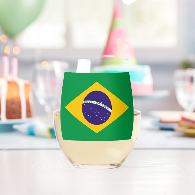 Weinglas mit Flagge Brasiliens Ohne Stiel (Insitu (Geburtstag))