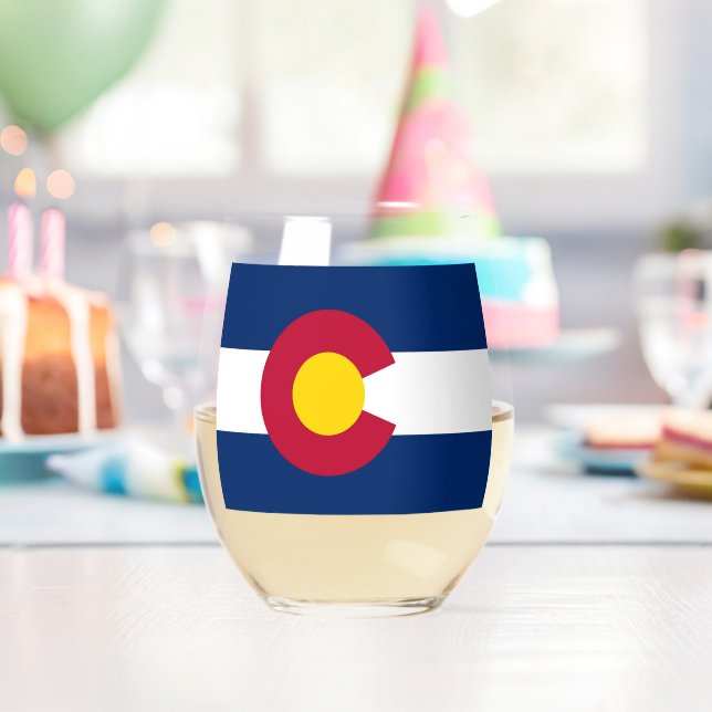 Weinglas mit Flagge Colorado, USA Ohne Stiel (Insitu (Geburtstag))