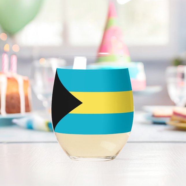 Weinglas mit Flagge der Bahamas Ohne Stiel (Insitu (Geburtstag))