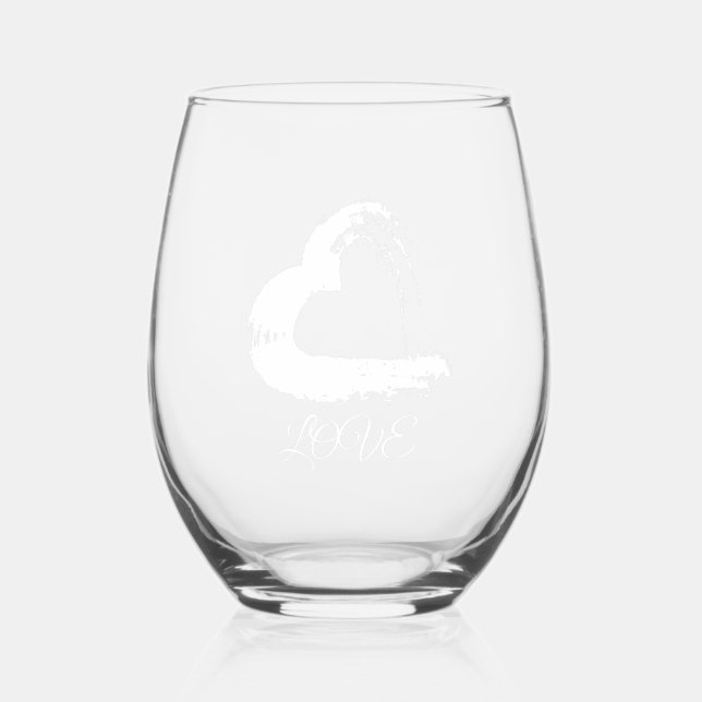 Weinglas Moon Herz Ohne Stiel (Vorderseite)