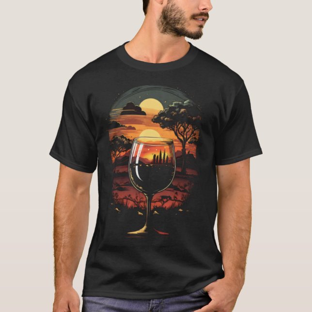 Weinglas Strand Sonne Sand Sommer Urlaub 1 T-Shirt (Vorderseite)
