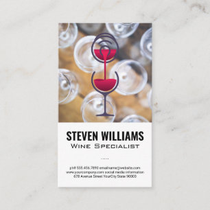 Weinglas-Top-Ansicht   Rotwein Flasche Pour Visitenkarte