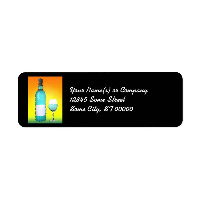 Weinglas und Flasche: Buntglas (Vorne)