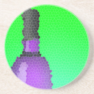 Weinglas und Flasche: Buntglas Getränkeuntersetzer