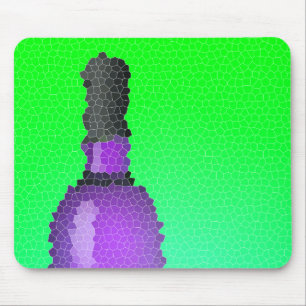 Weinglas und Flasche: Glasmalerei Mousepad