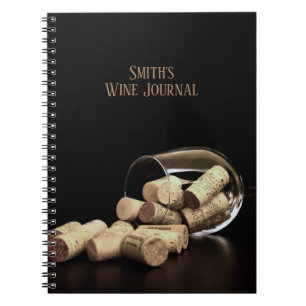 Weinglas und Korken/Personalisiertes Weinjournal Notizblock
