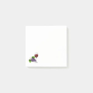 Weinglas und Weintrauben Post-it Klebezettel
