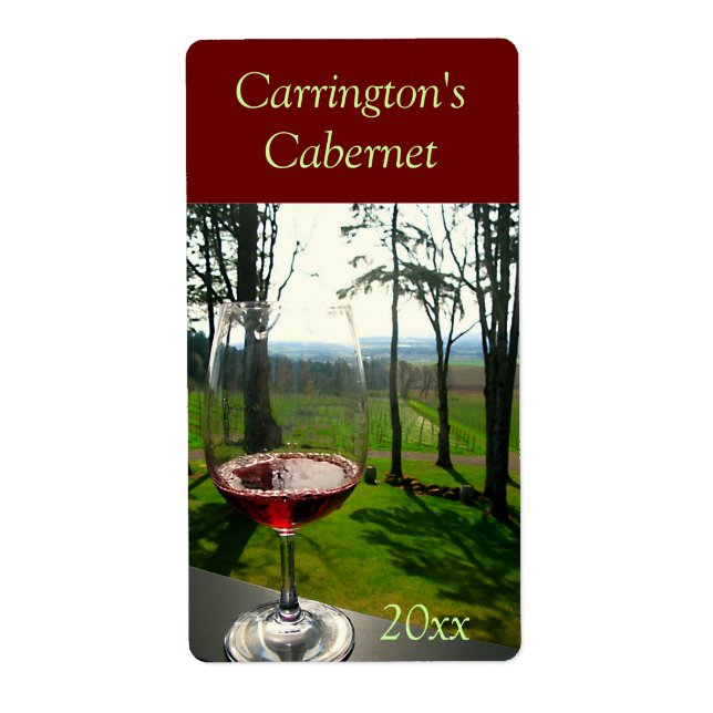 Weinglas Weinetikett (Vorne)