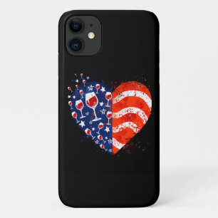 Weingläser Herz 4. Juli Patriotische Amerikanerin Case-Mate iPhone Hülle