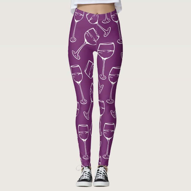 Weingläser Leggings (Vorderseite)