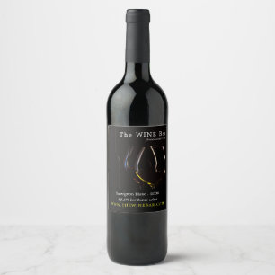Weingläser, Weinbar/Weingut Weinetikett