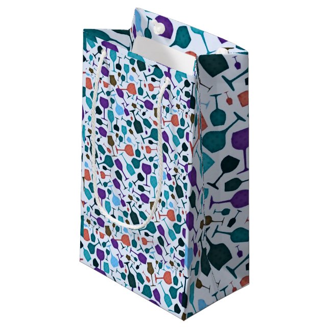 Weingläser! Weinbeutel Kleine Geschenktüte (Vorderseite Schrägansicht)