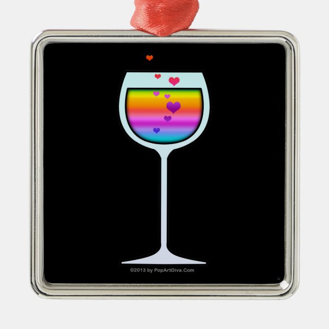 WEINGLASPREMIUM SILBERNES ORNAMENT (Vorne)