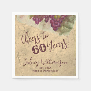 Weingut 60. Geburtstags Cheers auf 60 Burgund Serviette