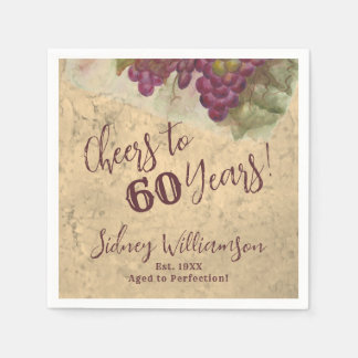 Weingut 60. Geburtstags Cheers auf 60 Burgund Serviette