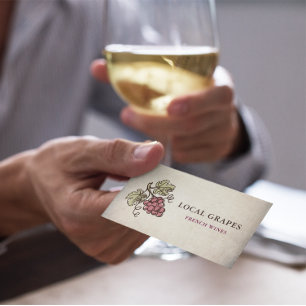 Weingut Winzer Sommelier Trauben Logo Visitenkarte