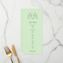 Weinherz auf Mint Multi-Course Menü Menükarte