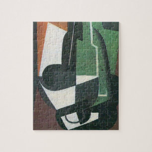 Weinkaraffe Flasche von Juan Gris, Vintage Kubismu Puzzle