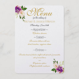 Weinkarte Burgund Wein und rosa Blumenmenü Menükarte