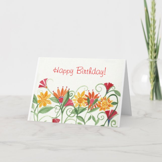 Weinkarte Happy Birthday Card Karte (Vorderseite)