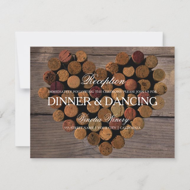Weinkarte Nr. 2 Rustikaler Empfang Einladung (Vorderseite)