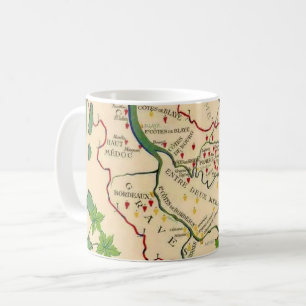 Weinkarte von Bordeaux Frankreich Tasse