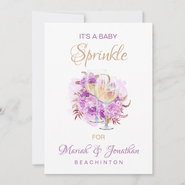*~* Weinkäse SPRINKLE Babydusche Einladung (Vorderseite)