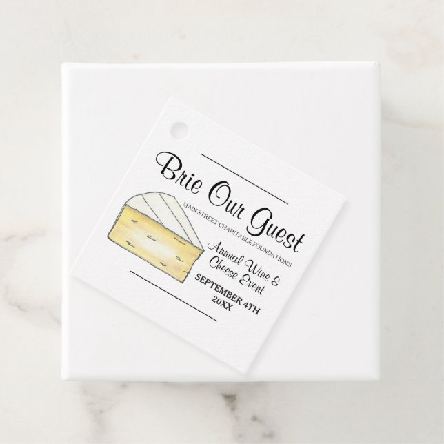 Weinkäsesorten Cocktail Party Brie Unser Gast Geschenkanhänger (Beispiel)
