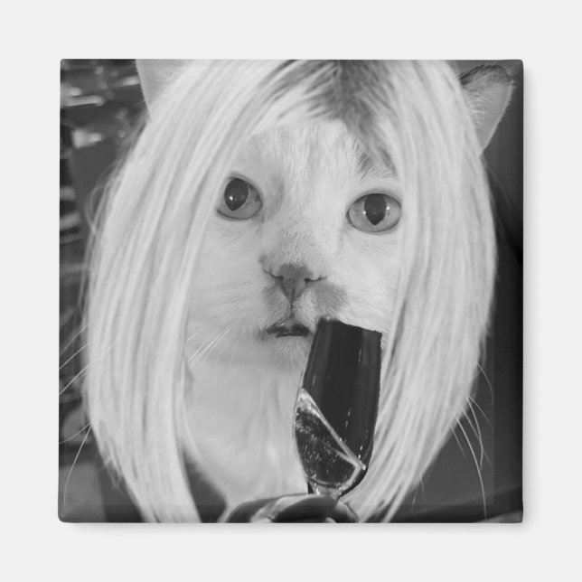 Weinkatze Magnet (Vorne)