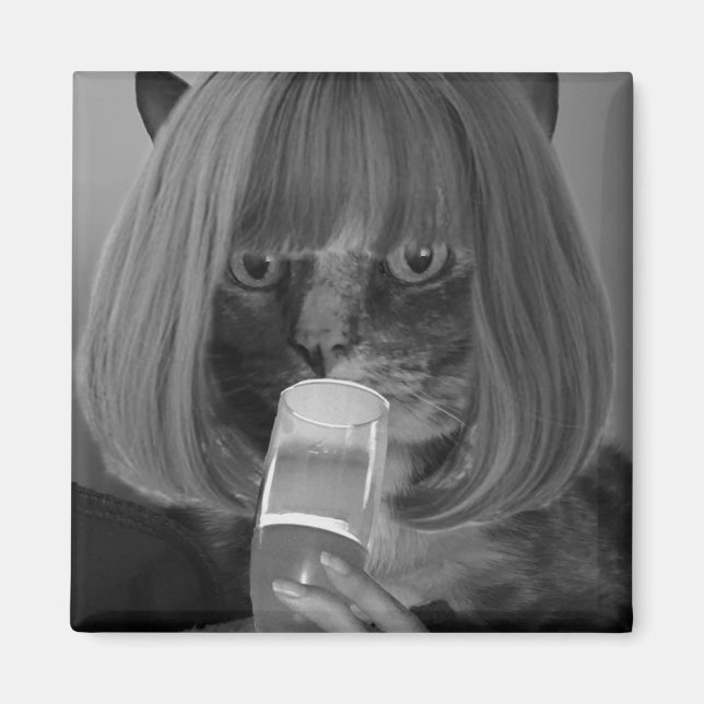 Weinkatze Magnet (Vorne)
