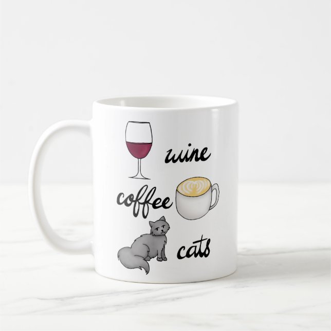 Weinkatzenkäse Katze Lover Tasse (Links)