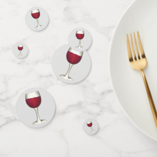 Weinkeller Glas Flasche Roter Wein Weinkultur und Konfetti