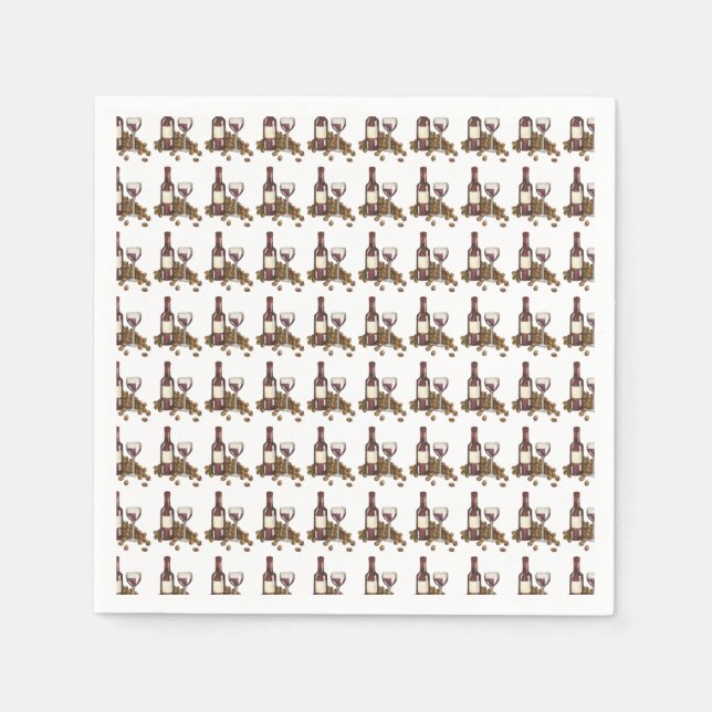 Weinkeller Glas Flasche Roter Wein Weinkultur und  Serviette (Vorderseite)