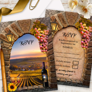 Weinkeller Klassisch Italienische Hochzeit RSVP Karte