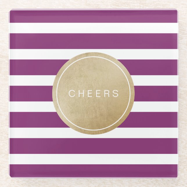 Weinkeller lila minimalistisch moderne Trauben Glasuntersetzer (Vorderseite)