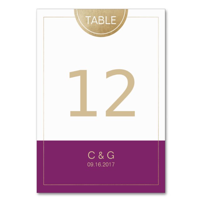Weinkeller lila moderne Hochzeitskellerei Tischnum Tischnummer (Vorderseite)