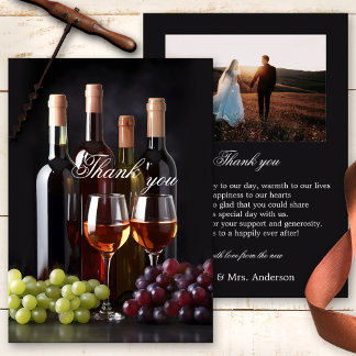 Weinkeller oder Weinberg Foto Hochzeit Dankeskarte