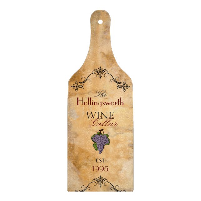 Weinkeller Personalisiert Schneidebrett (Vorderseite)
