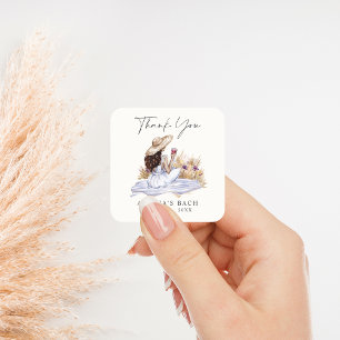 Weinkeller Picnic Hütte Bachelorette Quadratischer Aufkleber